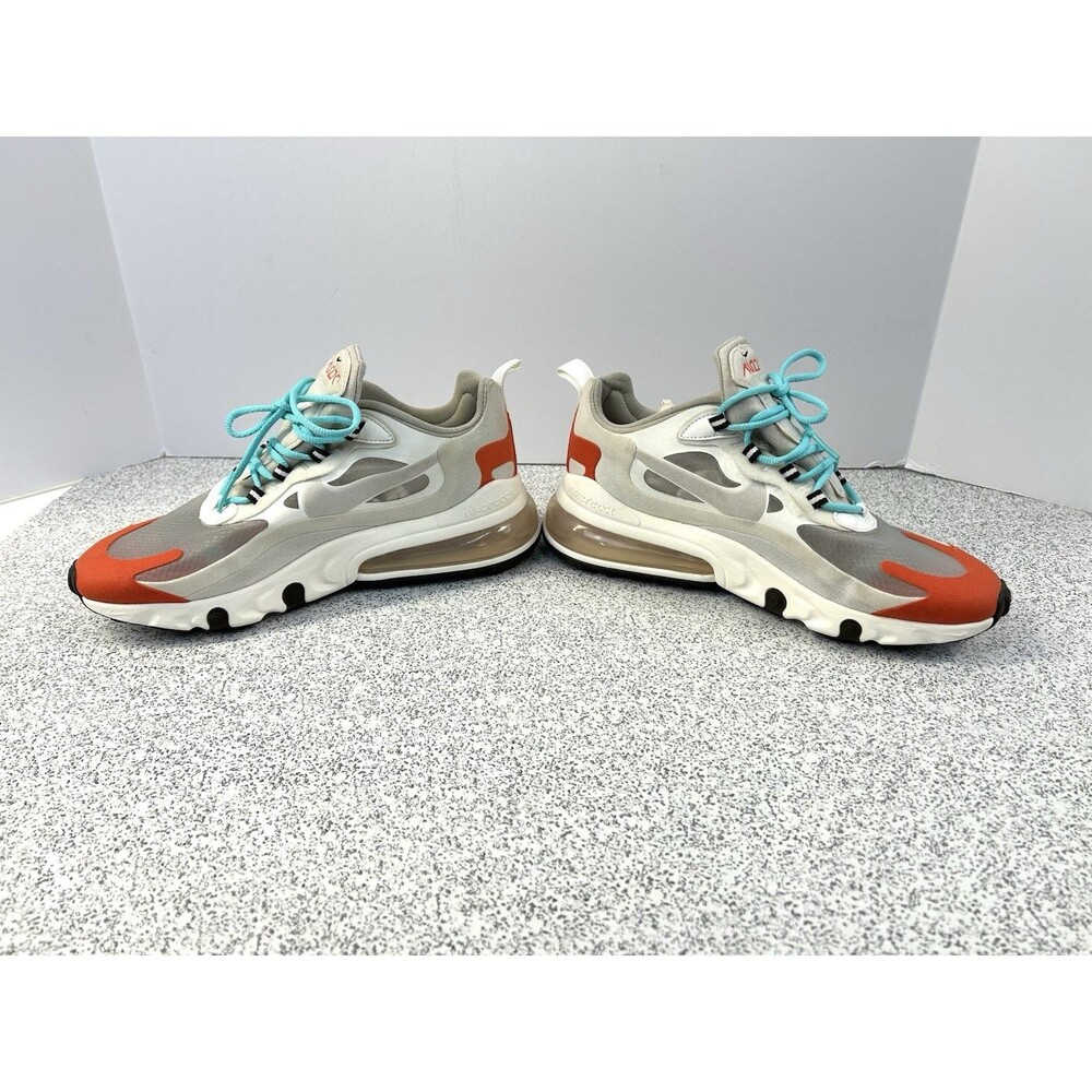 Nike Air Max 270 React Women's Size 8 Running Shoes Beige Chalk Orange - Picture 3 of 14